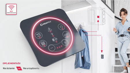 HEATPEX Rekuperator ARIA VITALE PLATINUM entalpiczny 300 z czujnikiem temperatury, CO2 i wilgotności oraz stałego przepływu CF