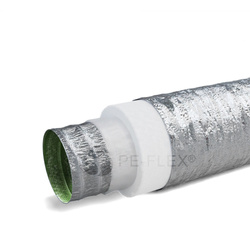 Izolowany przewód wentylacyjny PEFLEX Premium 127/25mm z mikroperforacją i warstwą antybakteryjną [10mb]