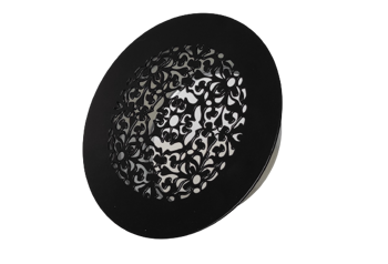 Kratka do rekuperacji ozdobna 125mm Batman okrągła czarny