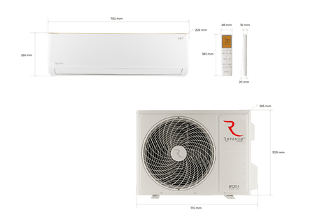 Klimatyzator ścienny Rotenso RONI 2,6kW X komplet