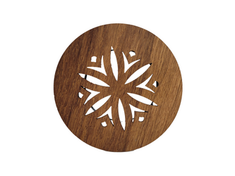 Kratka do rekuperacji ozdobna 125mm Drewniana dębowa okrągła