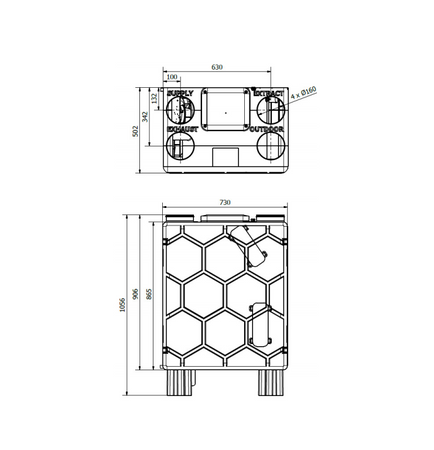 Rekuperator ALNOR HRU-PremAIR-500 + moduł CF