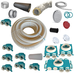 Rekuperacja, materiały pełny zestaw 75mm do samodzielnego montażu - dom 180m2