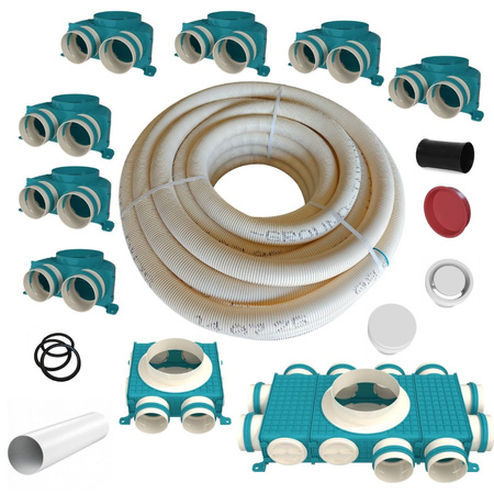 Zestaw podstawowy 75mm do samodzielnego montażu rekuperacji - dom ok. 100m2