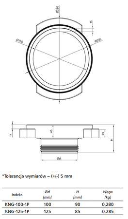 ALNOR Anemostat/nawiewnik gipsowy 100mm