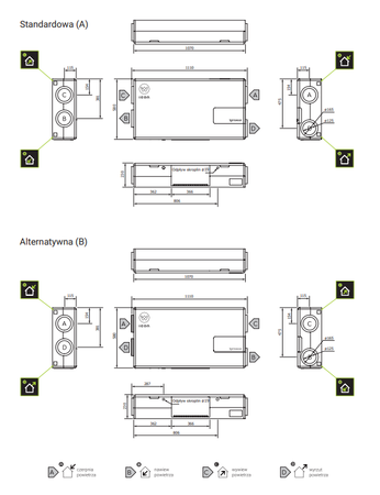 Rekuperator Rotenso Wentilo Icon IC120 E1 entalpiczny