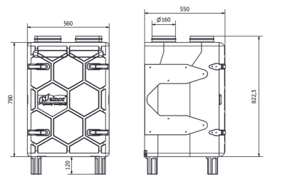 Rekuperator ALNOR HRU-MinistAir-325-H + moduł CF (z nagrzewnicą wstępną)