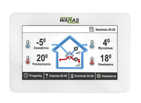 Rekuperator WANAS 415H HI-TECH z wymiennikiem entalpicznym i sterownikiem V2